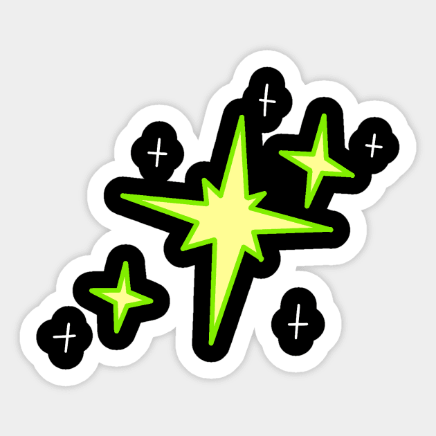 Green Sparkle Stars Sticker by saradaboru